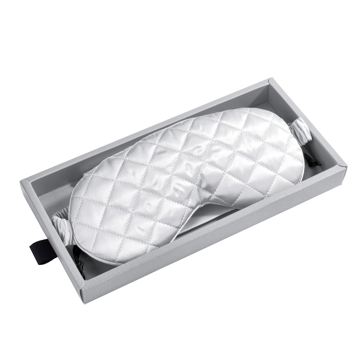 Silver Sleep Mask Close-Up – Blissy 22 Momme Silk