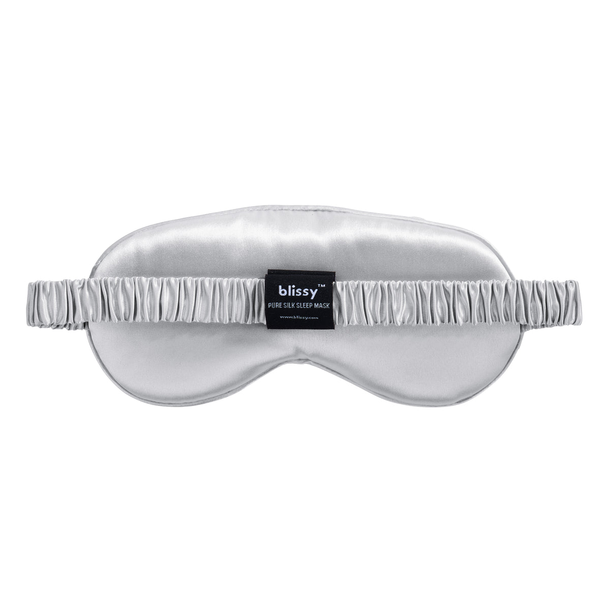 Blissy Silver Silk Sleep Mask Detail –