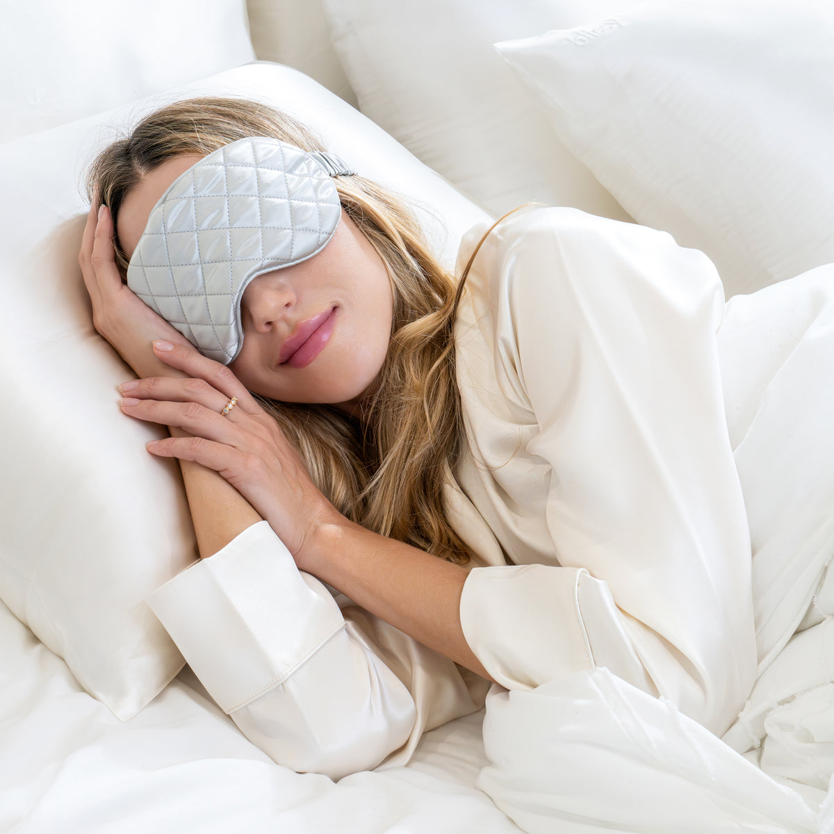 Silver Sleep Mask – Blissy Premium Silk