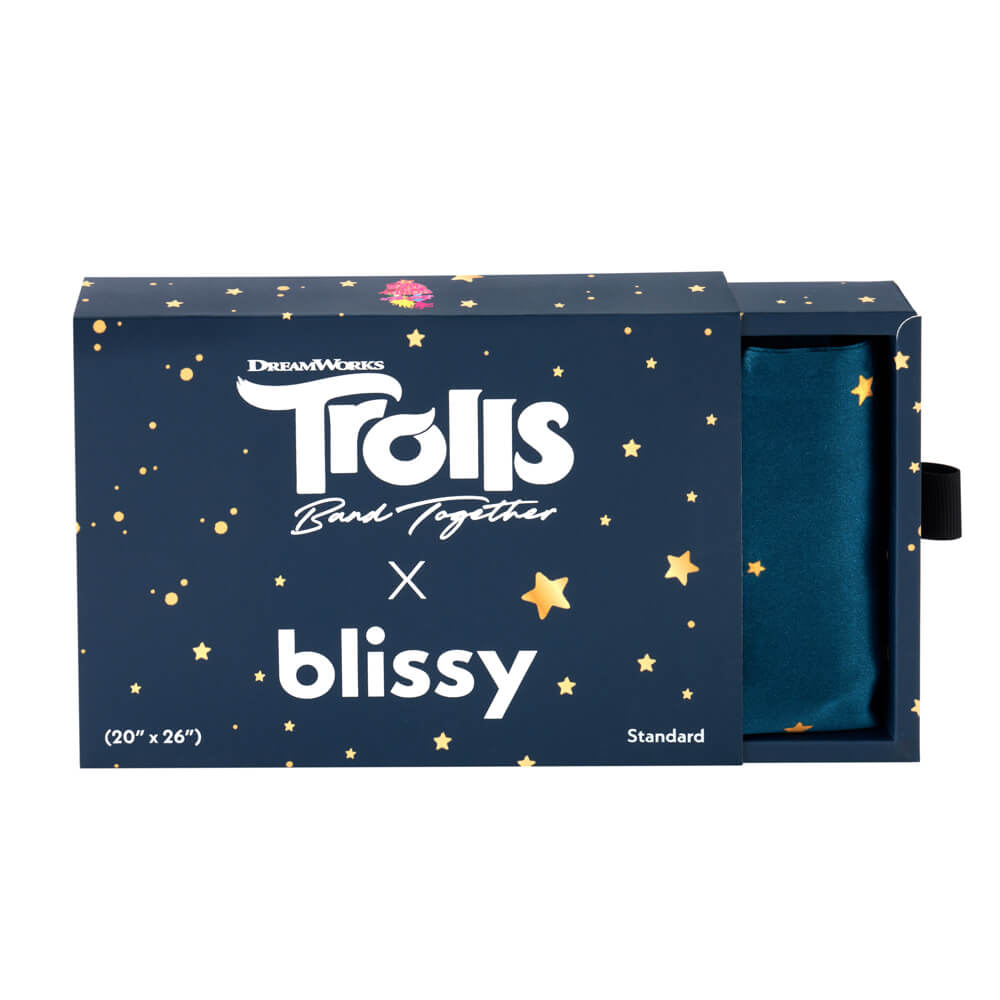 Blissy Queen Trolls Pillowcase Lifestyle – Mulberry Silk
