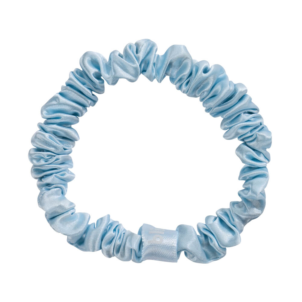 Blissy Sky Blue Silk Blissy Skinny Scrunchies Detail –