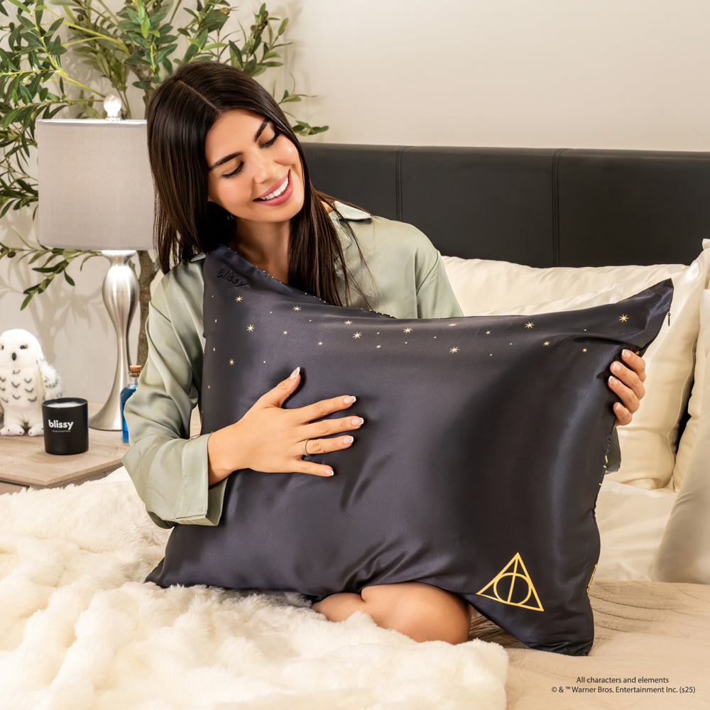 Blissy King Harry Potter Pillowcase Lifestyle – Mulberry Silk