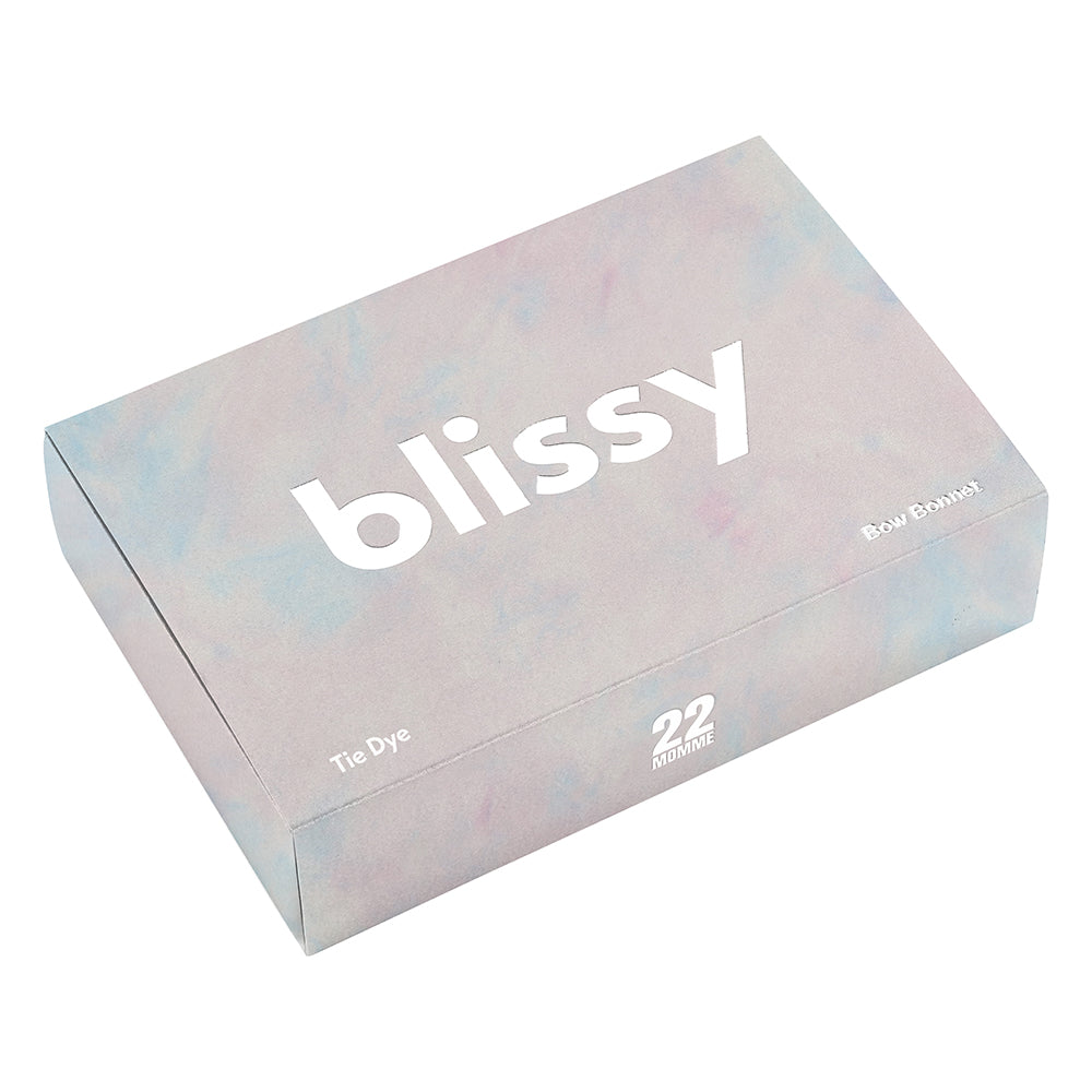 Blissy Tie Dye Silk Blissy Bow Bonnet Detail –