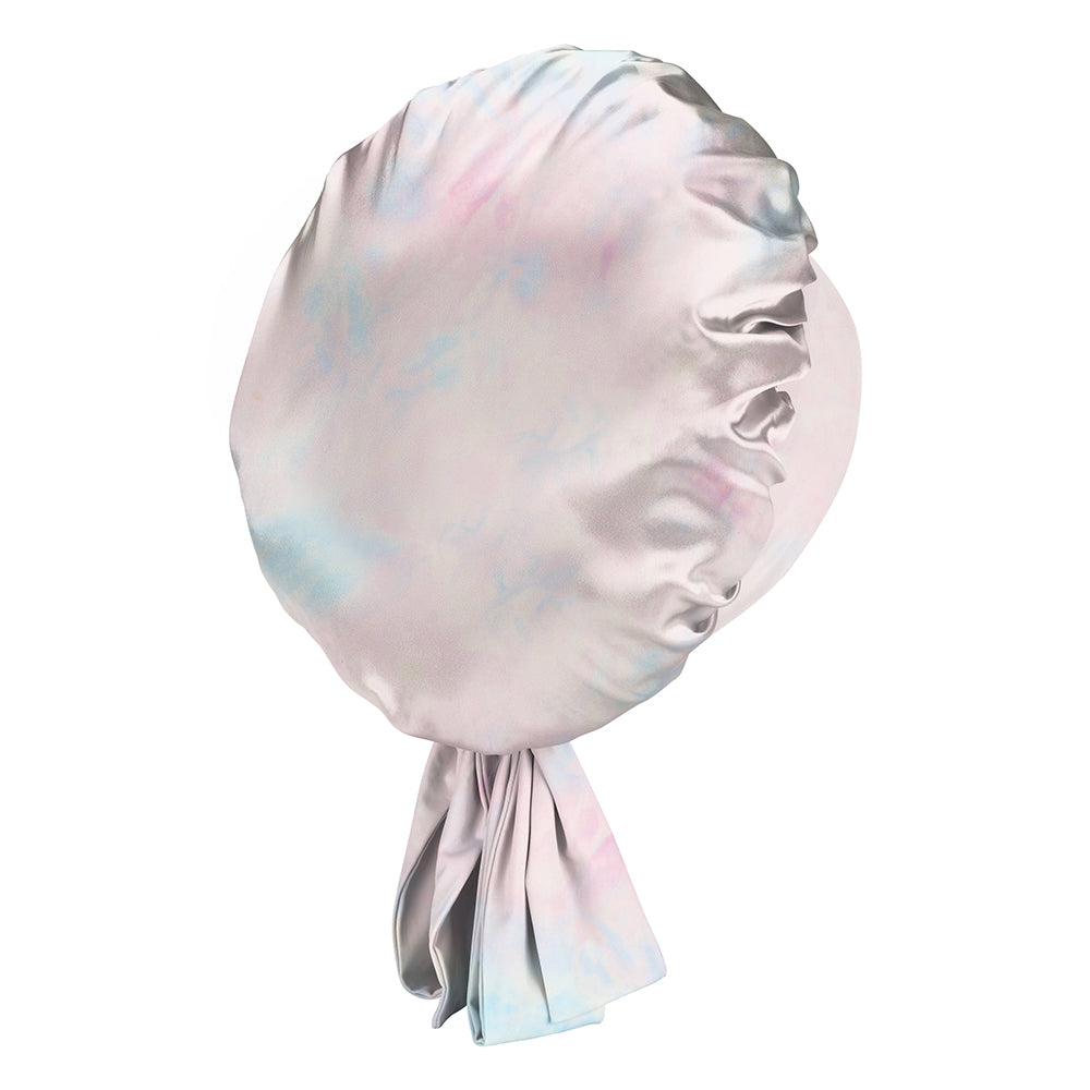 Blissy Tie Dye Silk Blissy Bow Bonnet Detail –