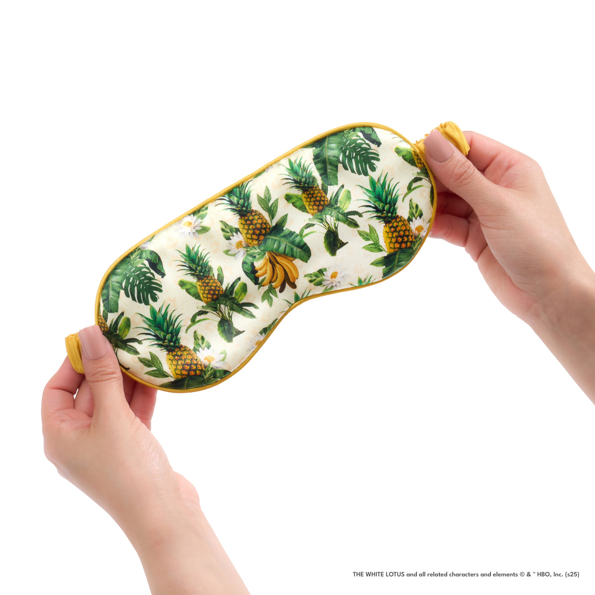 Blissy White Lotus Silk Sleep Mask Detail –