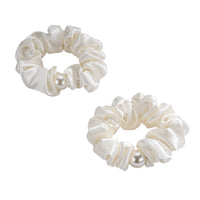 Blissy Pearl Scrunchies - White