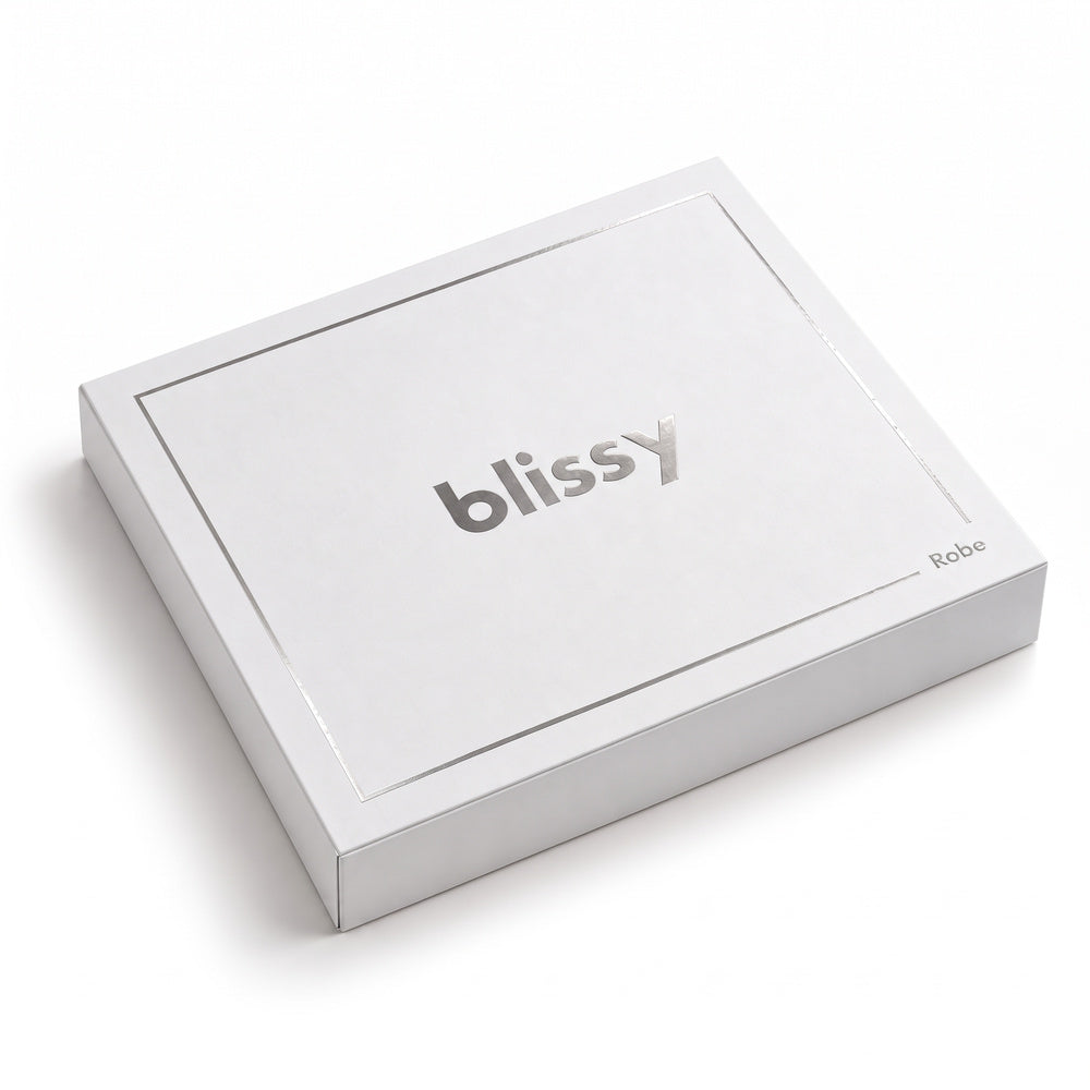 Blissy Signature Silk Robe - White