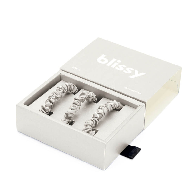 Blissy Skinny Scrunchies - White