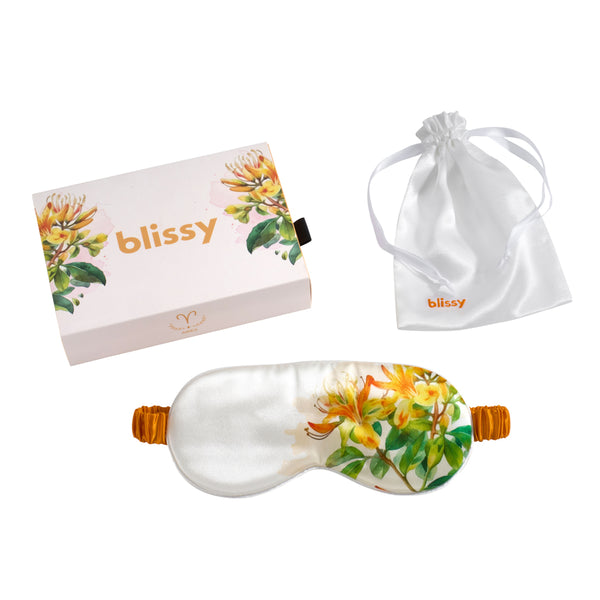 Blissy Zodiac Flower Sleep Mask – 22 Momme Mulberry Silk, 100% Silk