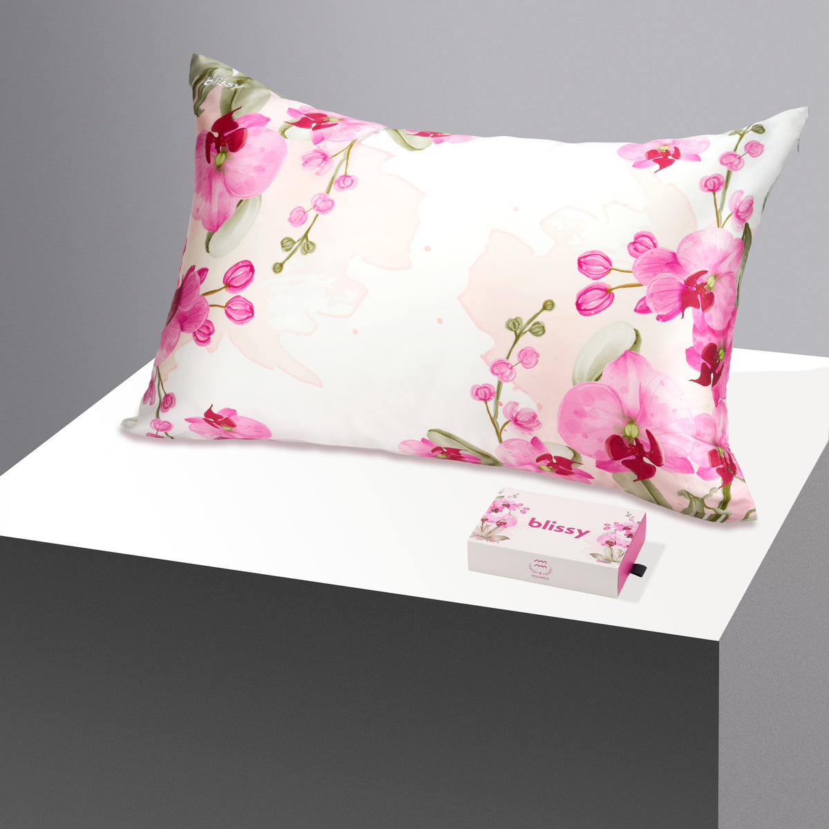 Blissy Standard Zodiac Flower Pillowcase – 22 Momme Mulberry Silk, 100% Silk
