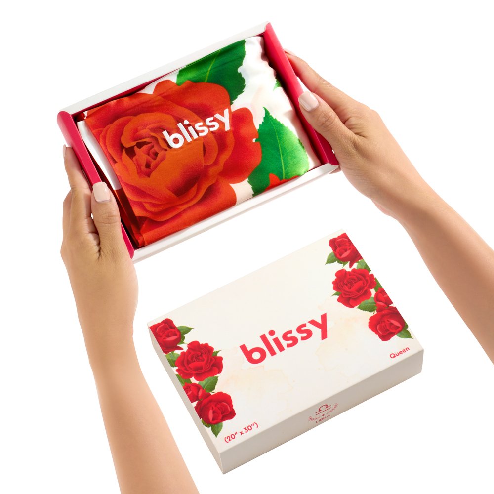 Blissy Zodiac Flower Silk Pillowcase Detail – Queen