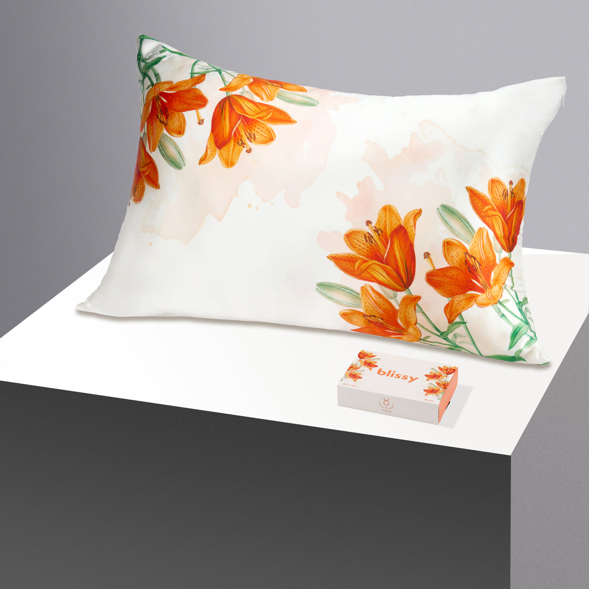 Blissy Standard Zodiac Flower Pillowcase – 22 Momme Mulberry Silk, 100% Silk