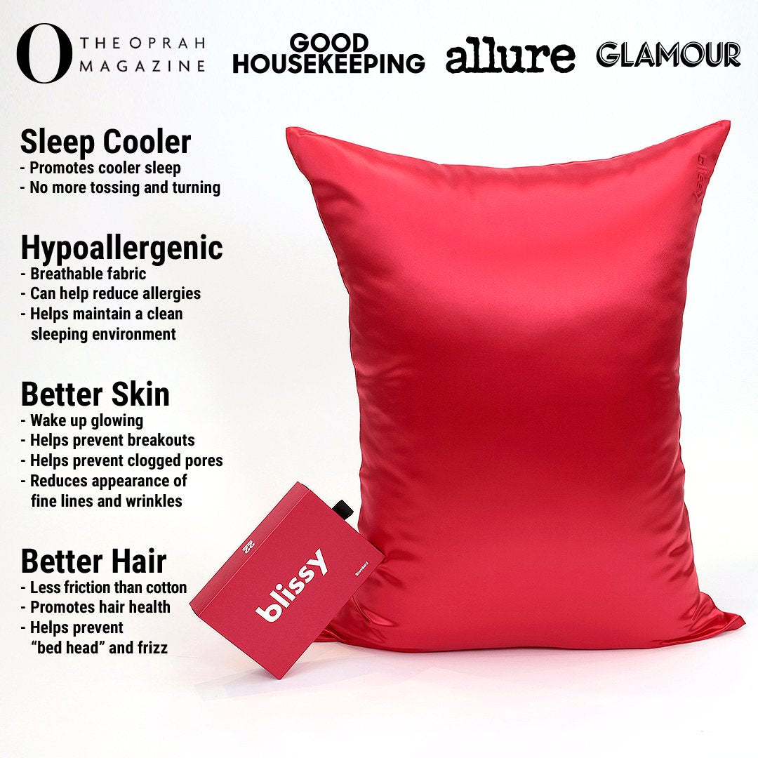 Red Mulberry Silk Pillowcase – Blissy Standard