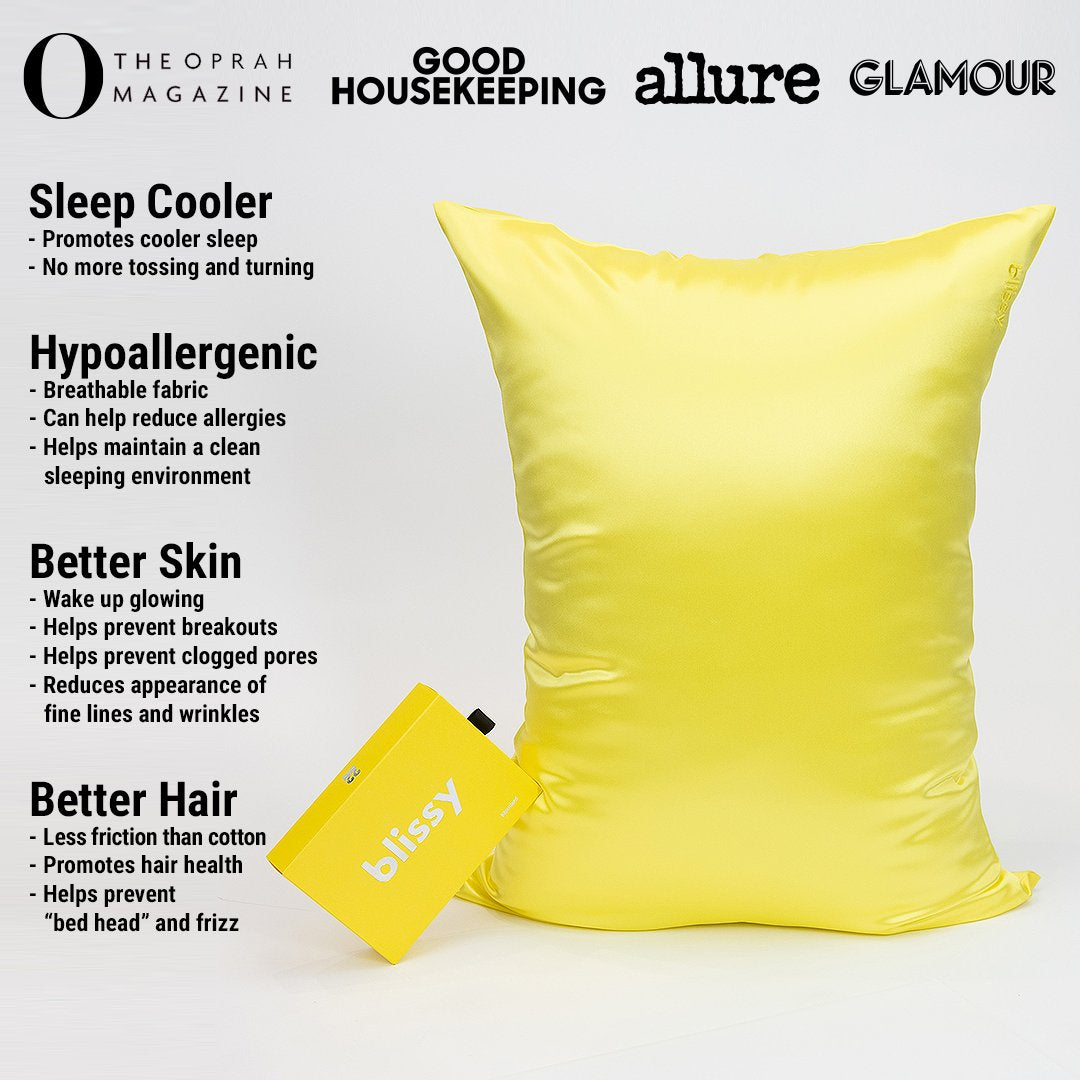 Sunshine Yellow Mulberry Silk Pillowcase – Blissy Standard