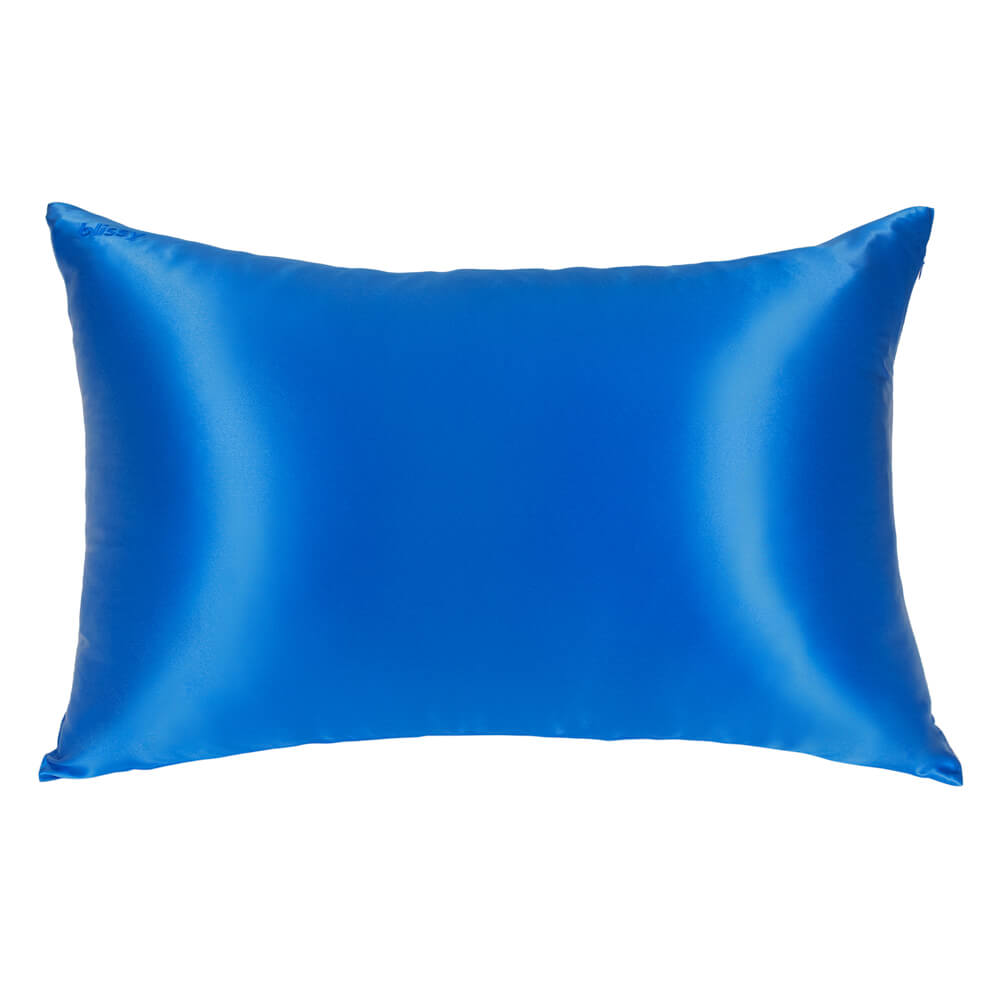 Blissy Azure Silk Pillowcase Detail – Queen