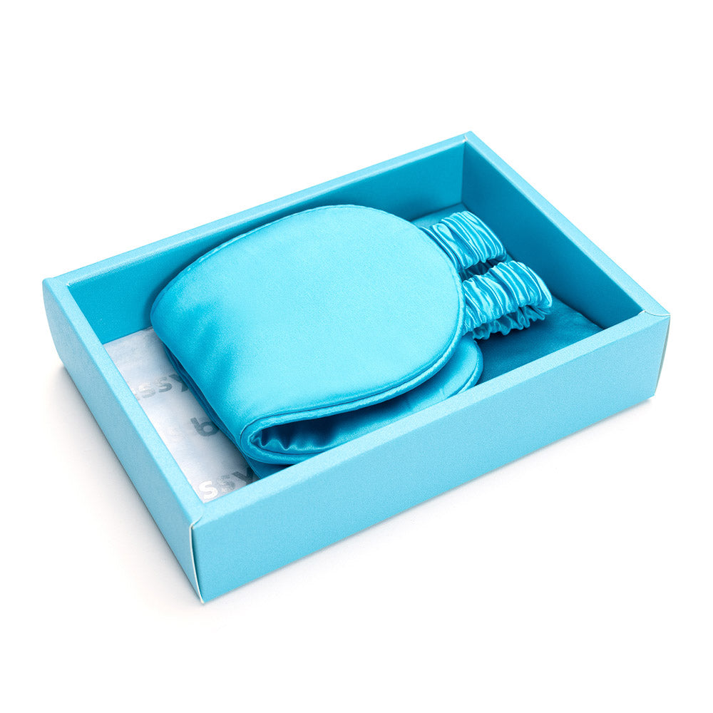 Blissy Bahama Blue Sleep Mask Lifestyle – Mulberry Silk