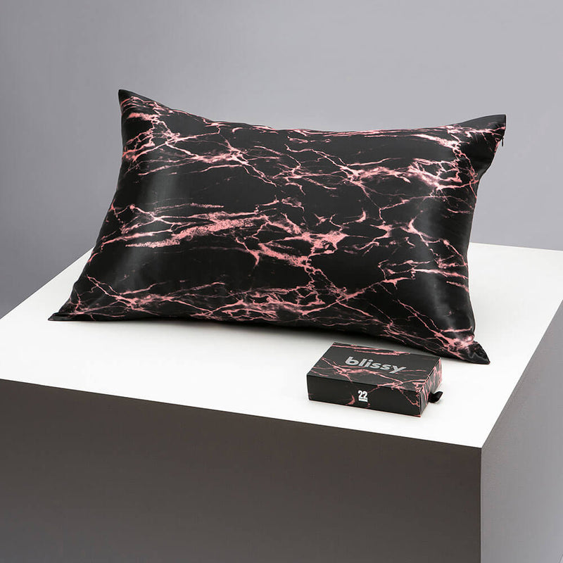 Pillowcase - Rose Black Marble - Queen