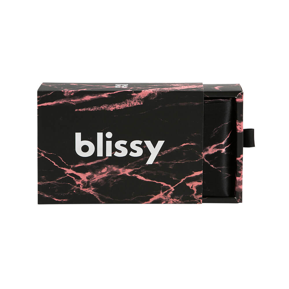 Blissy Queen Rose Black Marble Pillowcase Lifestyle – Mulberry Silk