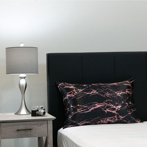 Pillowcase - Rose Black Marble - Queen