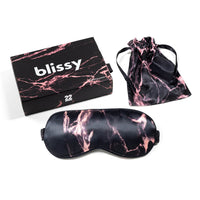 Sleep Mask - Rose Black Marble