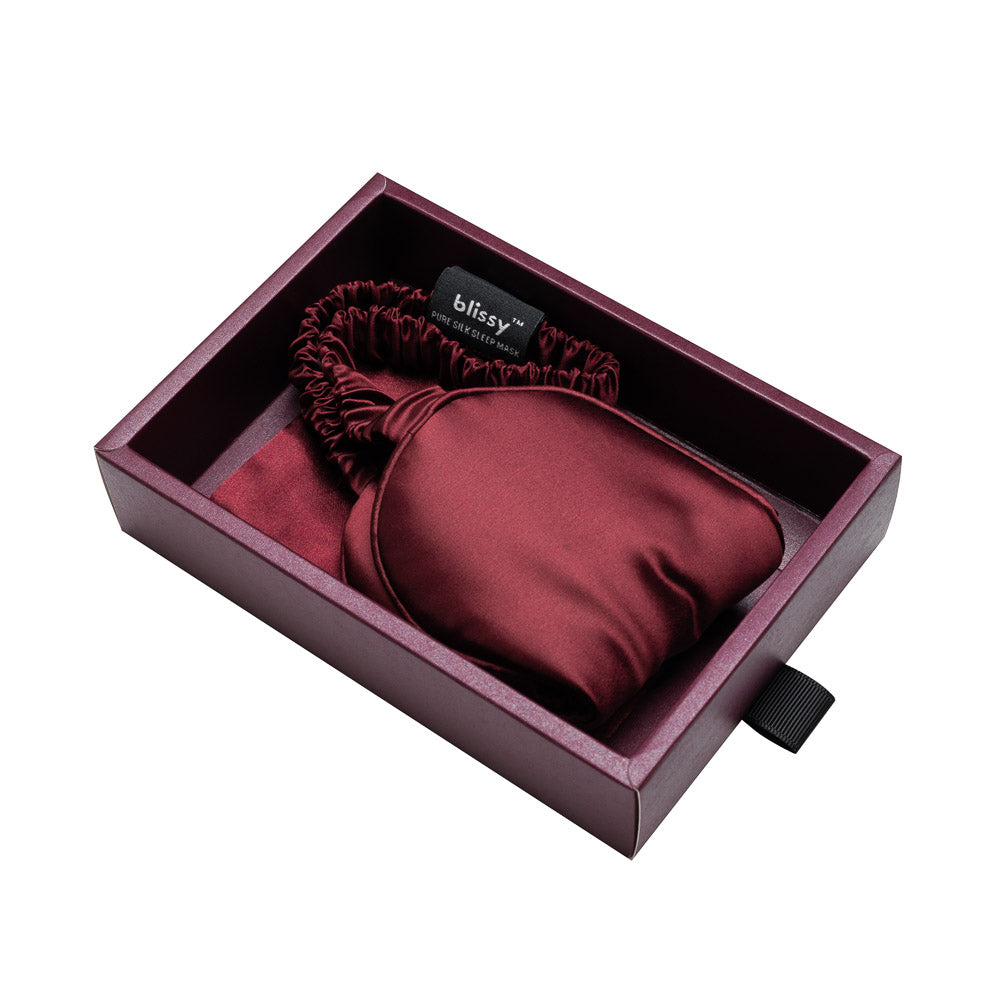 Blissy Mulberry Silk Sleep Mask – Burgundy