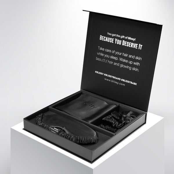 Blissy King Black Blissy Dream Set – 22 Momme Mulberry Silk, 100% Silk