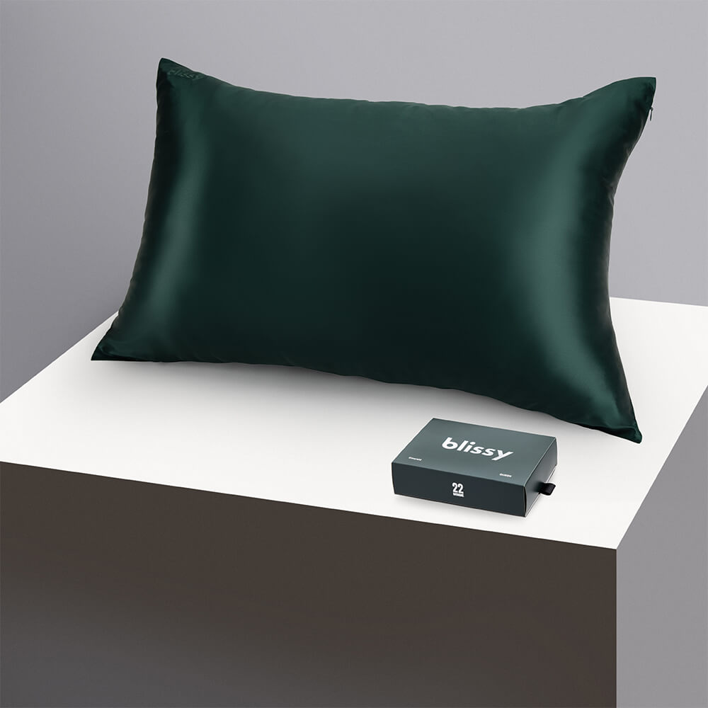 Blissy King Emerald Pillowcase – 22 Momme Mulberry Silk, 100% Silk