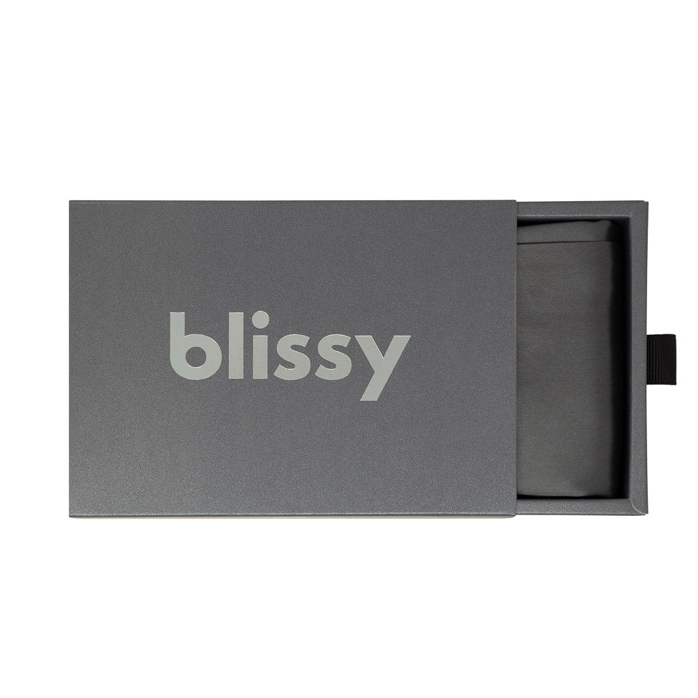 Blissy Standard Grey Pillowcase Lifestyle – Mulberry Silk