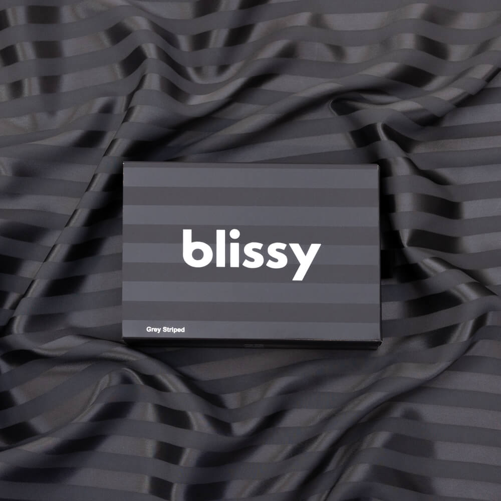 Queen Grey Striped Pillowcase – Blissy Premium Silk