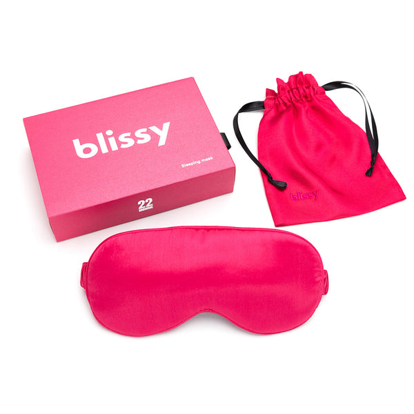 Blissy Hibiscus Sleep Mask – 22 Momme Mulberry Silk, 100% Silk