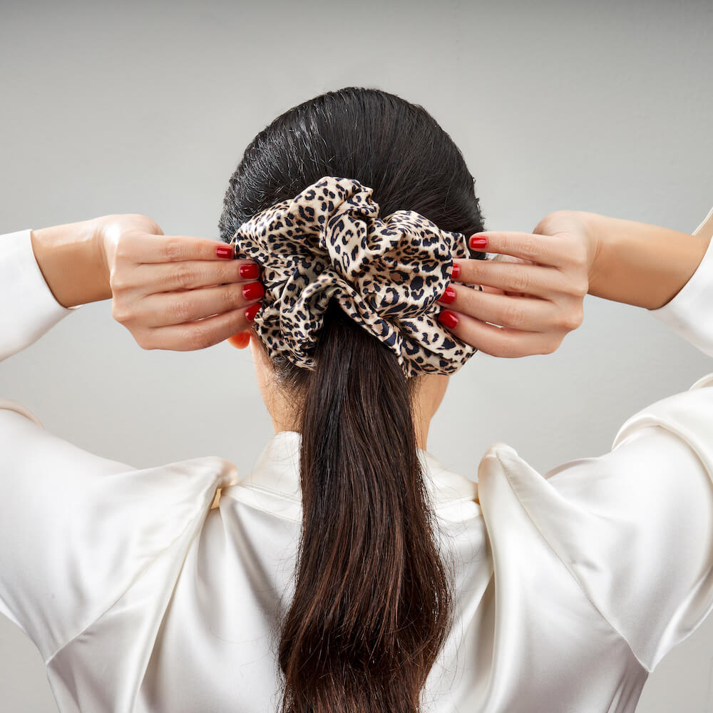 Leopard Blissy Oversized Scrunchie – Blissy Premium Silk