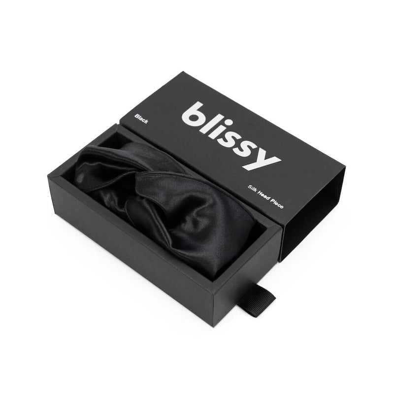 Blissy Head Piece - Black - Blissy Black Blissy Head Piece – 22 Momme Mulberry Silk, 100% Silk