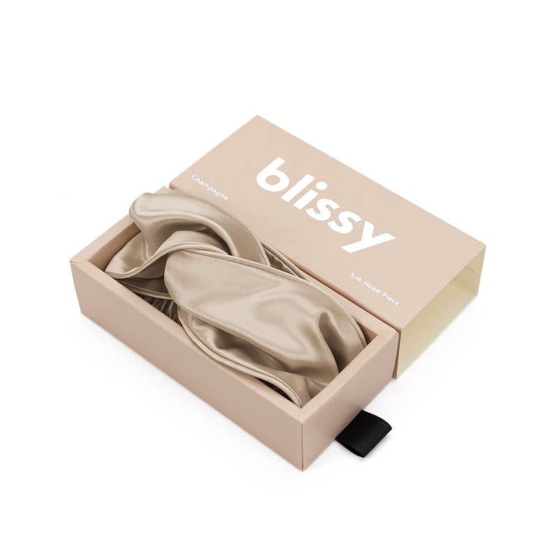 Blissy Head Piece - Champagne - Blissy Champagne Blissy Head Piece – 22 Momme Mulberry Silk, 100% Silk