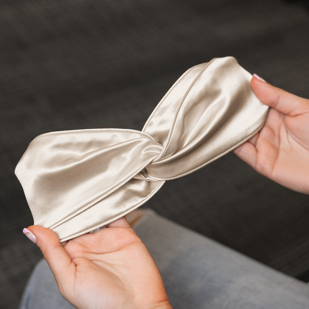 Blissy Champagne Silk Blissy Head Piece Detail –