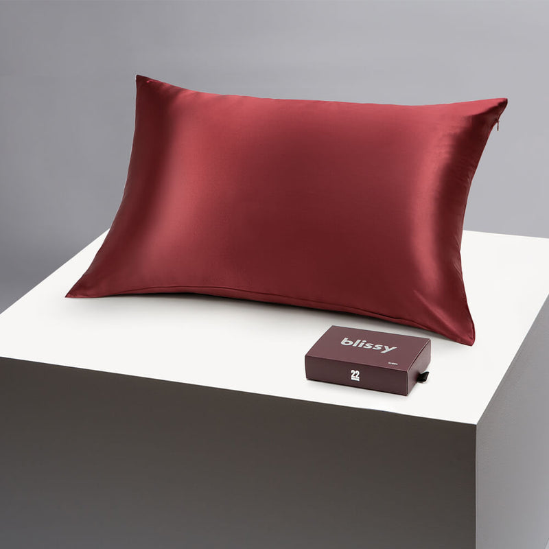 Pillowcase - Burgundy - Standard - Blissy Standard Burgundy Pillowcase – 22 Momme Mulberry Silk, 100% Silk