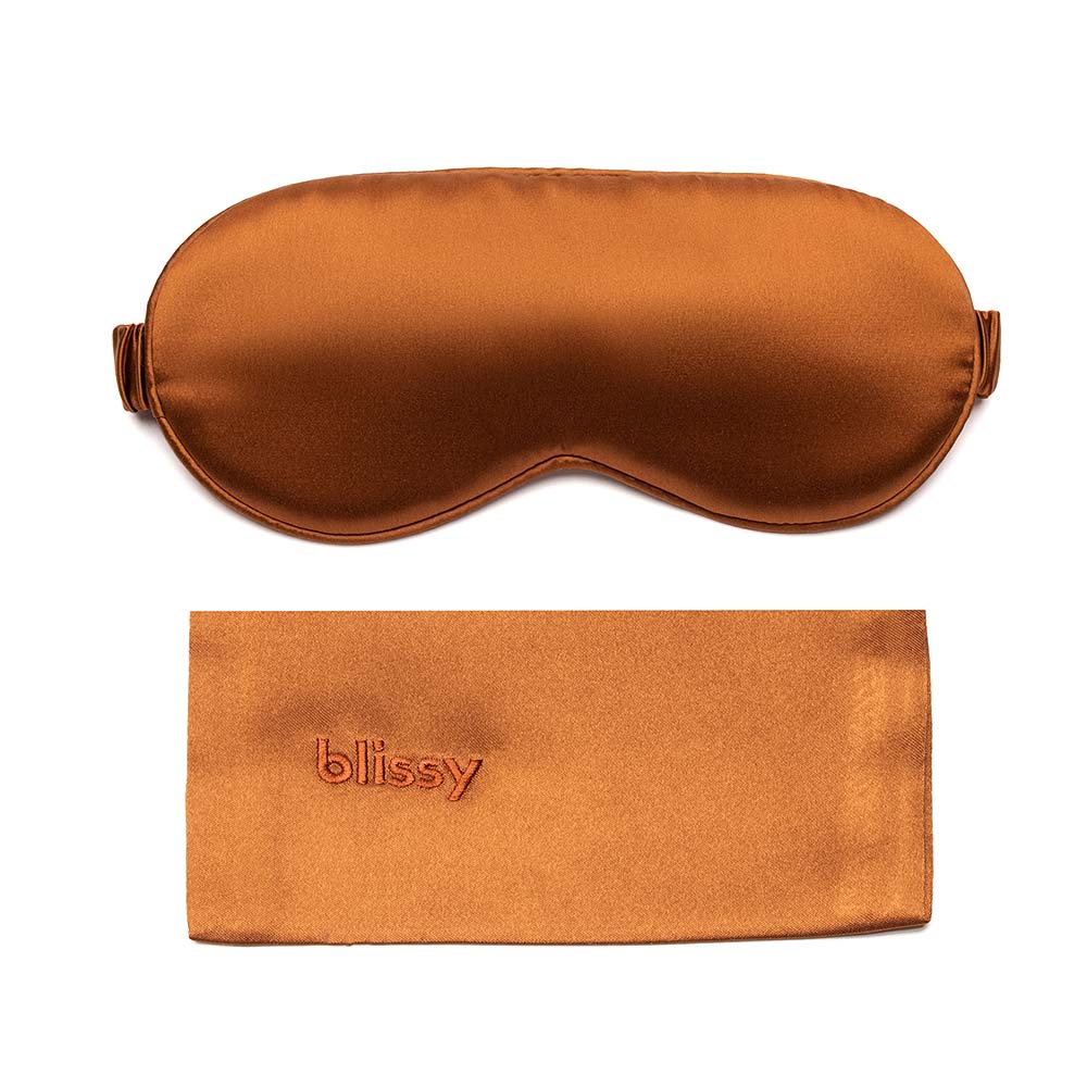 Blissy Bronze Silk Sleep Mask Detail –