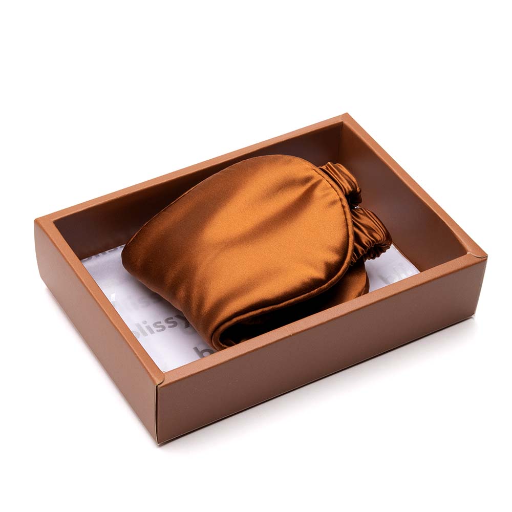 Bronze Sleep Mask Close-Up – Blissy 22 Momme Silk