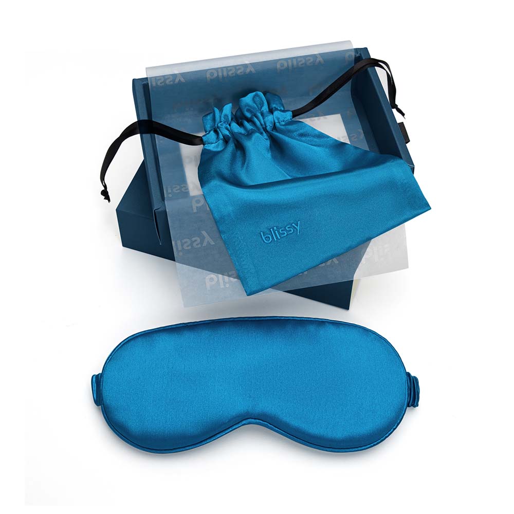 Blissy Aqua Silk Sleep Mask Detail –