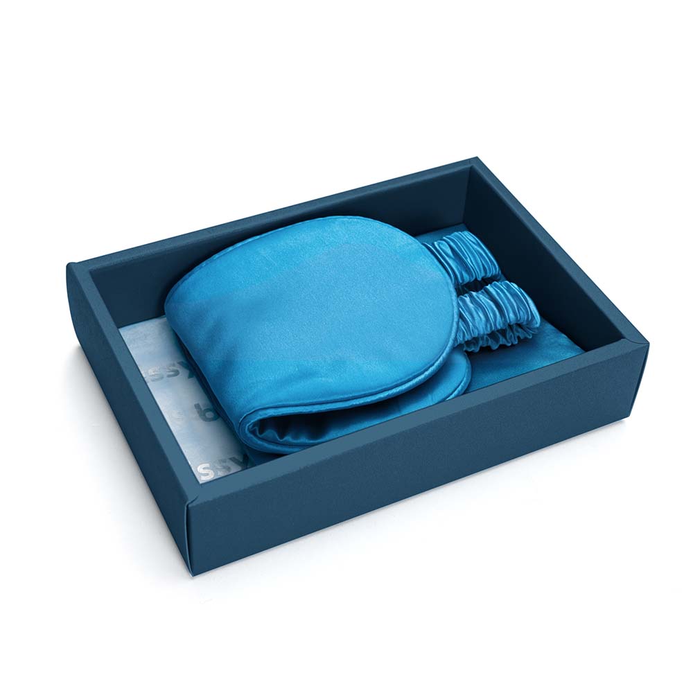 Aqua Sleep Mask Close-Up – Blissy 22 Momme Silk