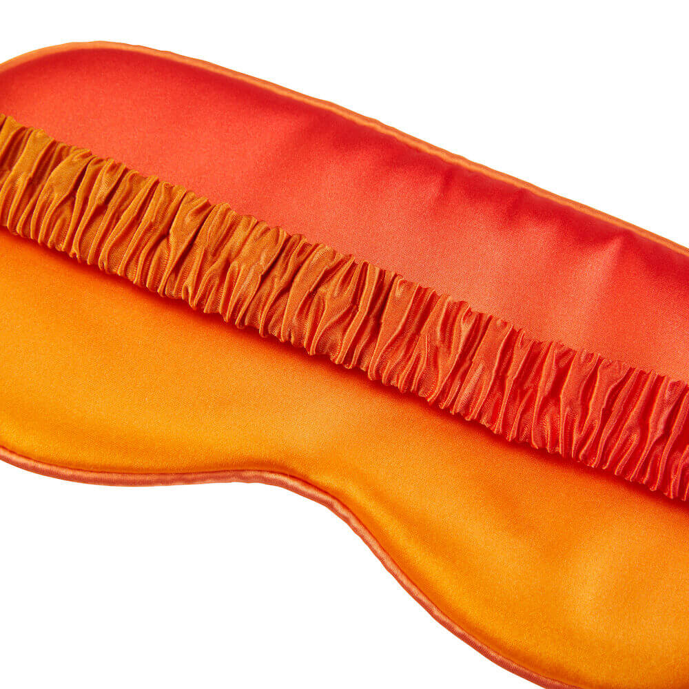 Blissy Orange Ombre Silk Sleep Mask Detail –