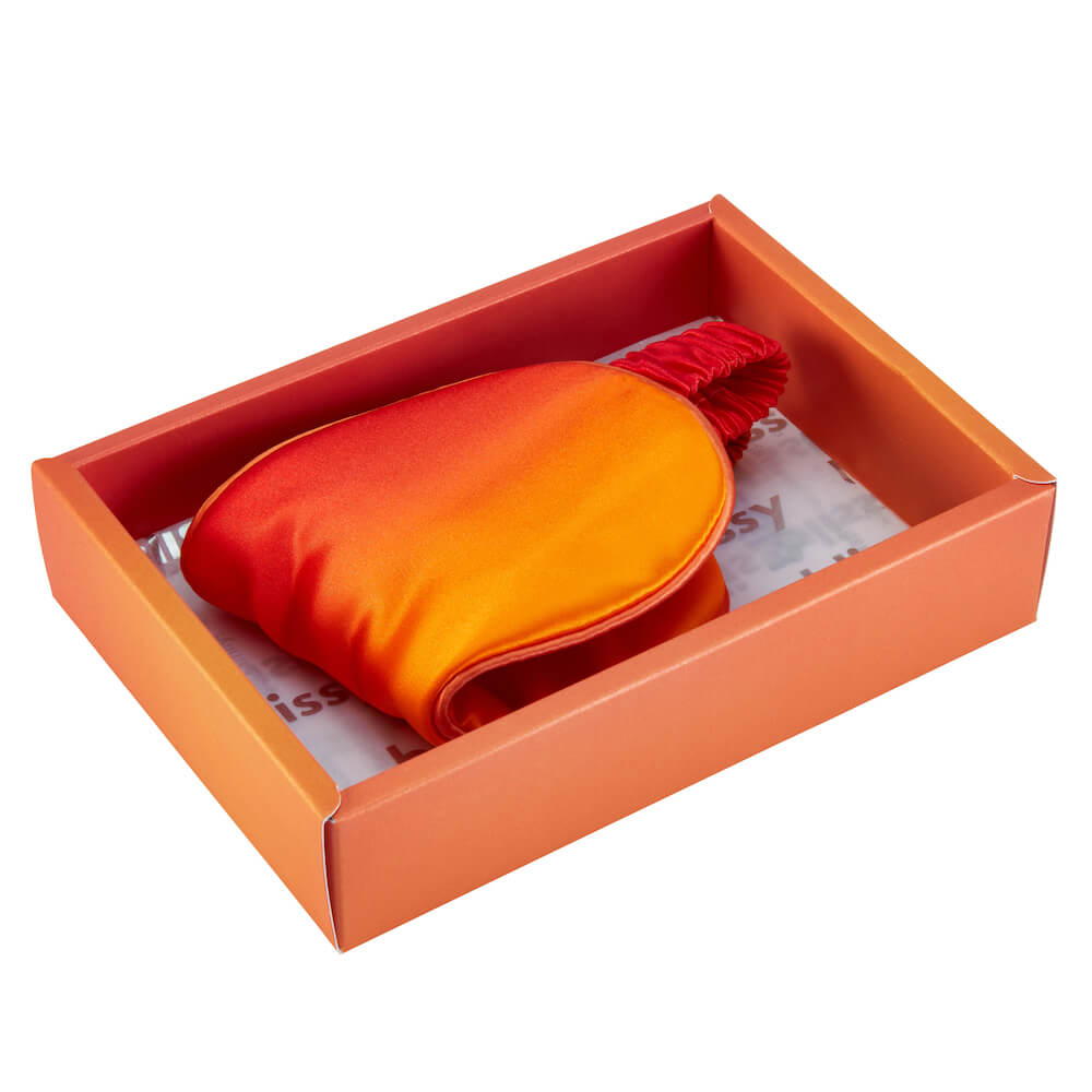Blissy Orange Ombre Sleep Mask Lifestyle – Mulberry Silk