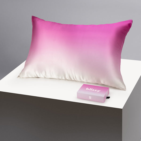 Blissy Queen Pink Ombre Pillowcase – 22 Momme Mulberry Silk, 100% Silk