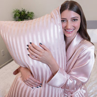 Pillowcase - Pink Striped - King