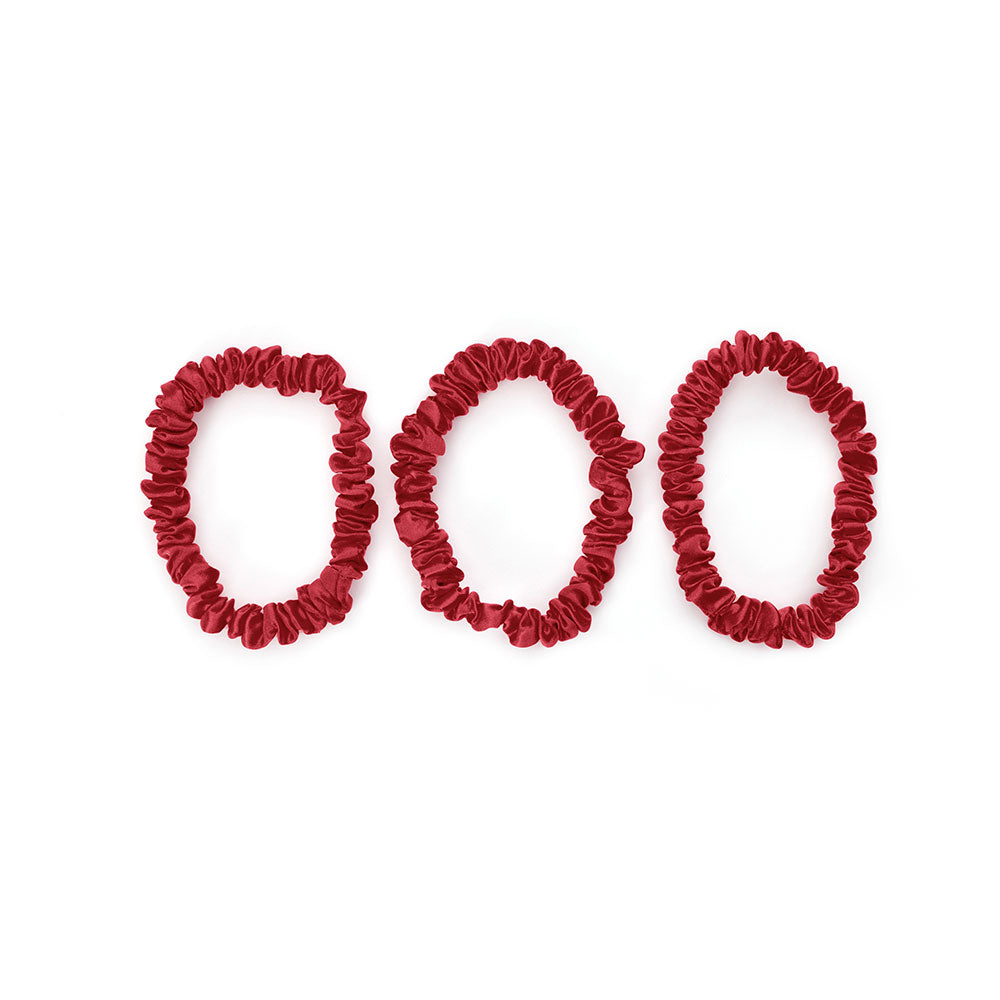 (Product)Red Mulberry Silk Blissy Skinny Scrunchies – Blissy
