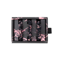 Blissy Skinny Scrunchies - Rose Black Marble