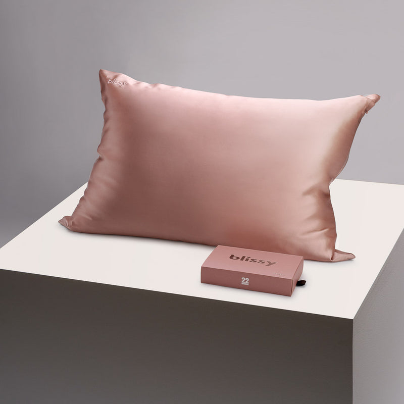 Pillowcase - Rose Gold - King - Blissy King Rose Gold Pillowcase – 22 Momme Mulberry Silk, 100% Silk