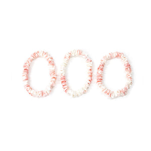 Blissy Skinny Scrunchies - Rose White Marble