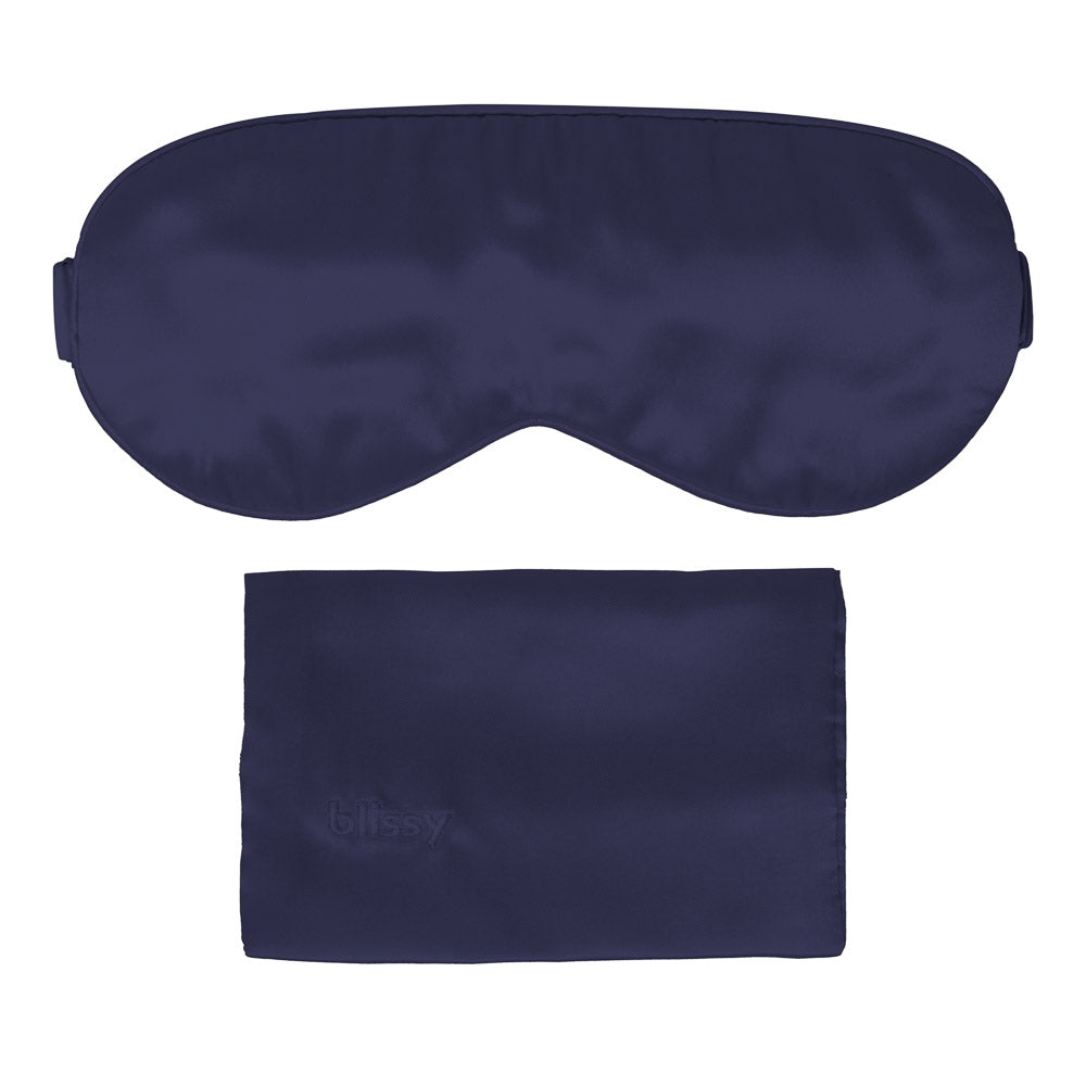 Blissy Mulberry Silk Sleep Mask – Blue