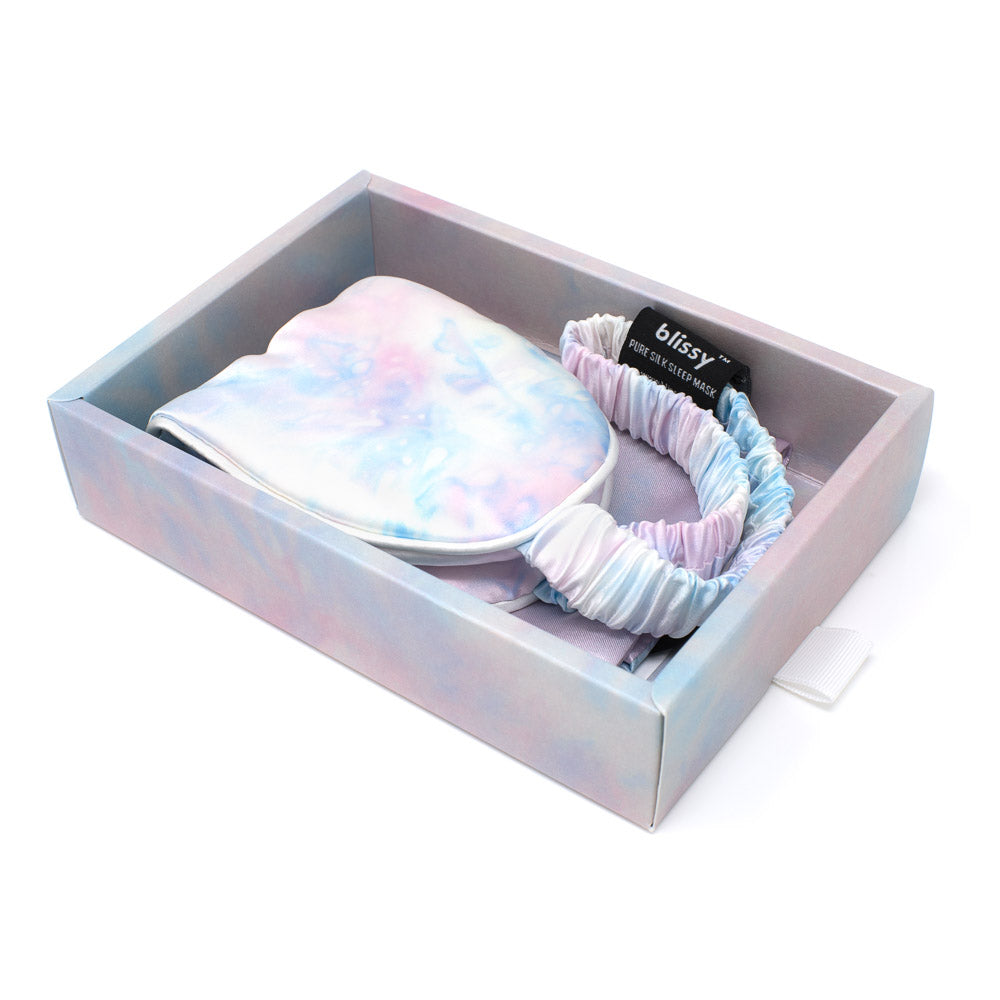 Blissy Tie-Dye Silk Sleep Mask Detail –