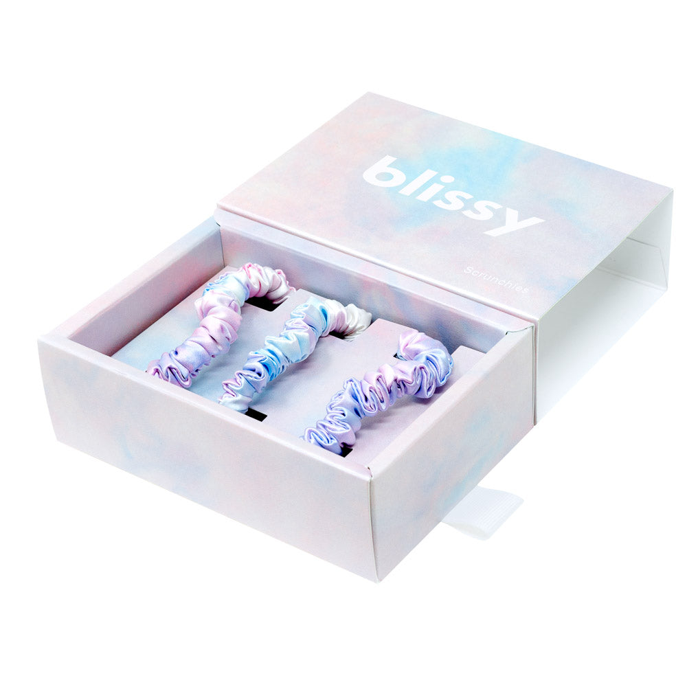 100% Mulberry Silk Hair Ties Blissy Silk Skinny Scrunchies (3-Pack) – Blissy Premium Silk